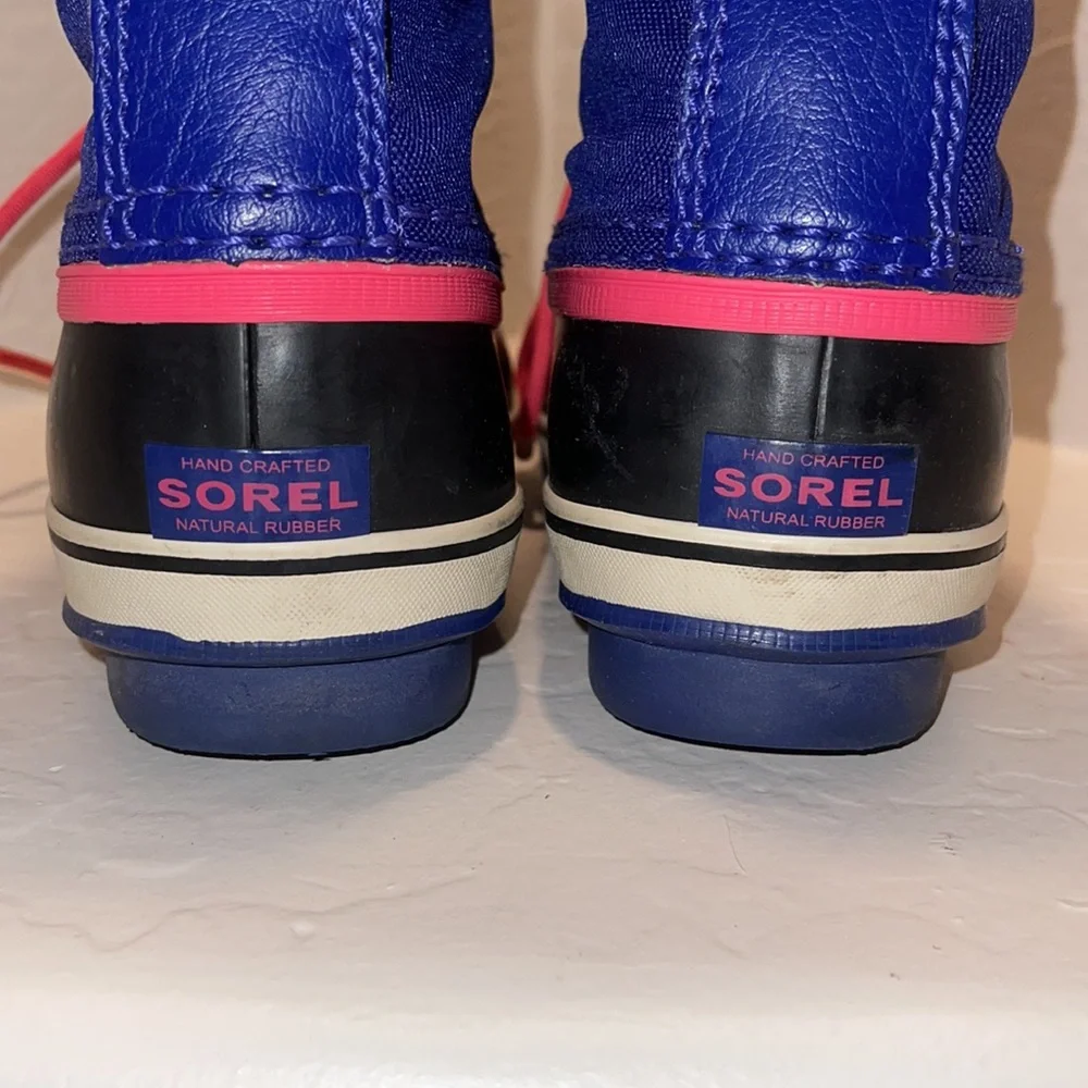 SOREL Purple, Pink, Black and white Waterproof Snow Rain Wintet Boots Size 4